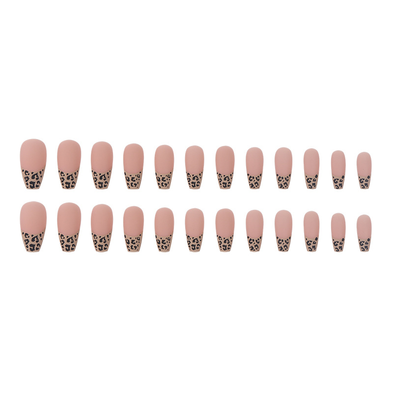 French Leopard Pattern Long Nail Product Ballet Nail Sexy Mature Wearable False Nail Detachable Nail Patch