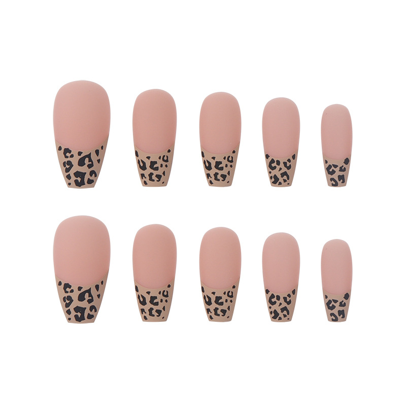French Leopard Pattern Long Nail Product Ballet Nail Sexy Mature Wearable False Nail Detachable Nail Patch