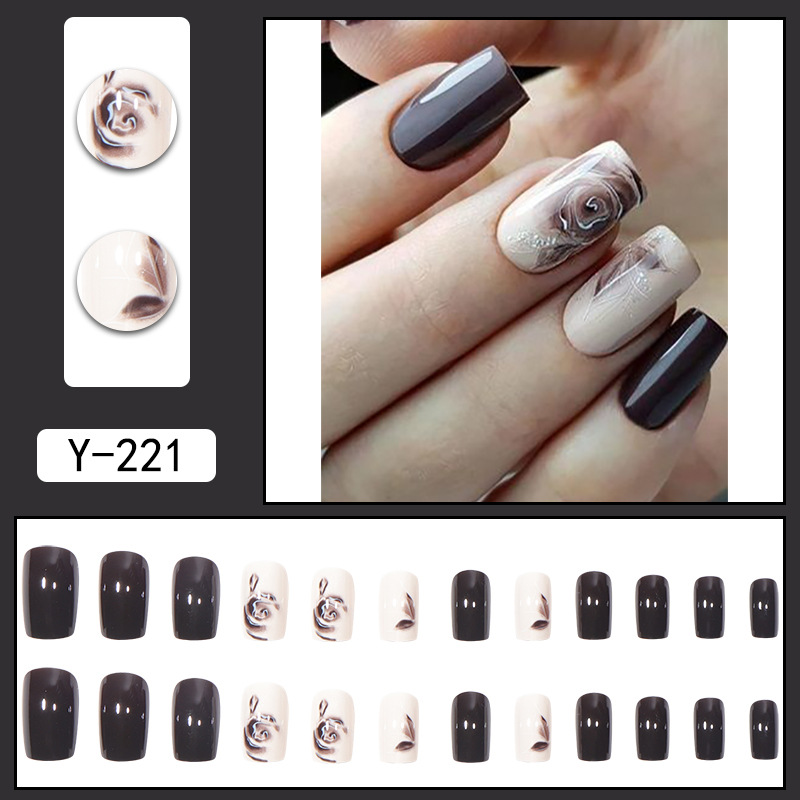 Wearable nail polish car cherry color flower pure desire nail patch detachable wearing nail hot girl nail patch