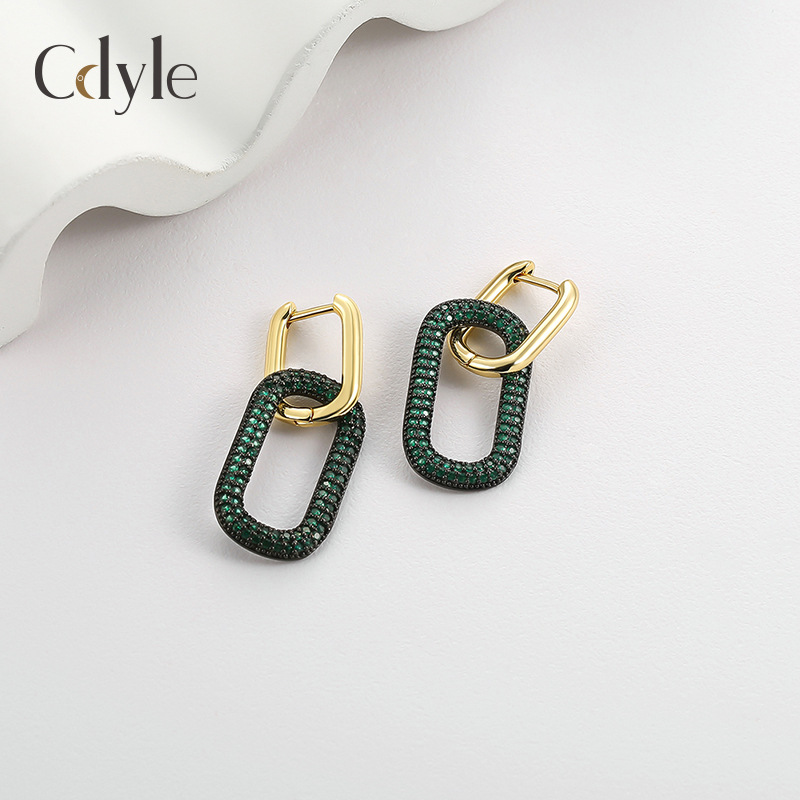 14K Gold New style earrings for women simple and high-end design summer atmosphere versatile geometric earrings accessories