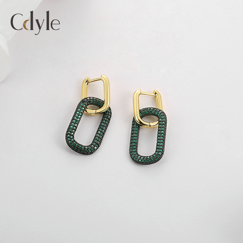 14K Gold New style earrings for women simple and high-end design summer atmosphere versatile geometric earrings accessories