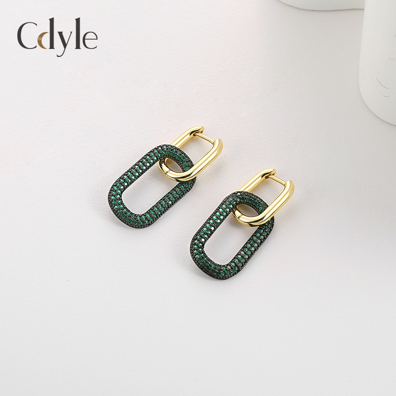 14K Gold New style earrings for women simple and high-end design summer atmosphere versatile geometric earrings accessories