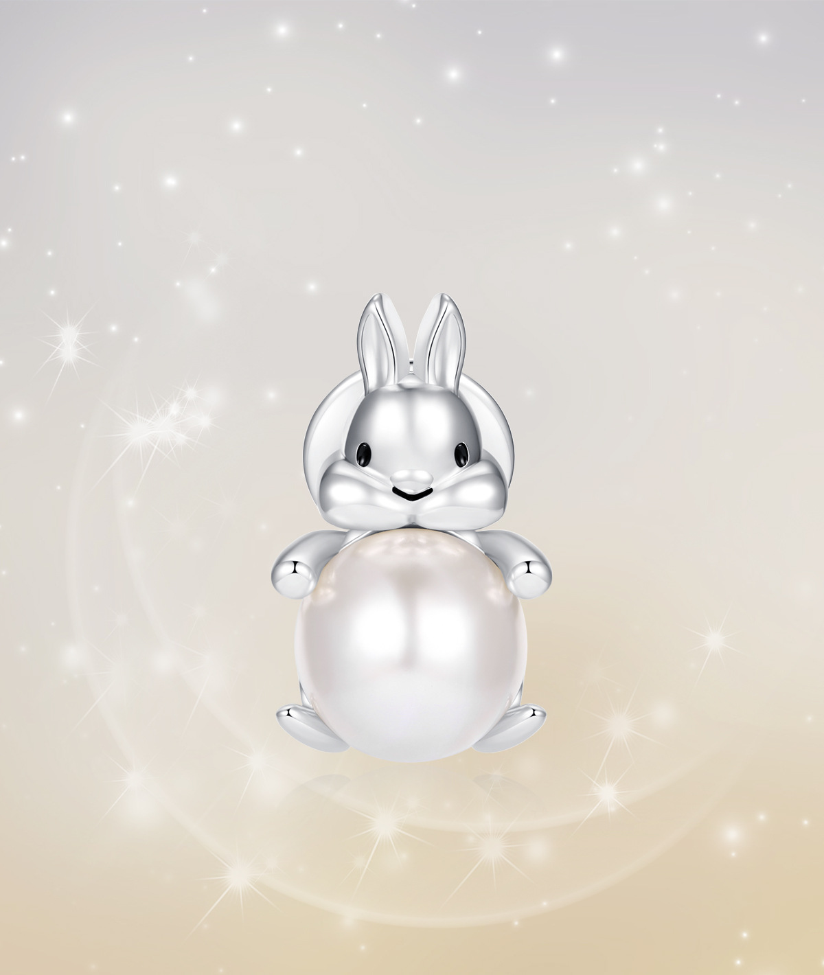 high-end White Gold brooch original versatile cute rabbit pearl brooch coat coat pin anti-light