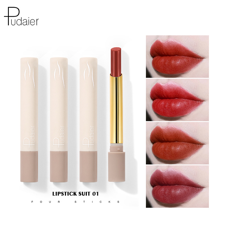 Silk Soft Small Smoke Tube Lipstick Set Matte Soft Mist Portable Water Moisturizing and Non drying Lipstick