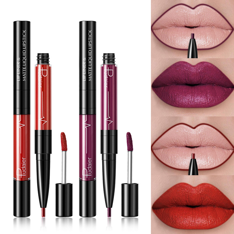 Mist matte double head lip gloss, non halo staining, non staining cup, two in one double head lip gloss pen, lipstick