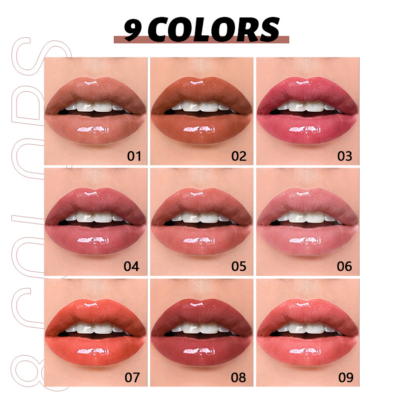 Lip color Pudaier 9 color moisturizing paint smooth mouth red non stick cup lip glaze lip gloss press lipstick lipstick