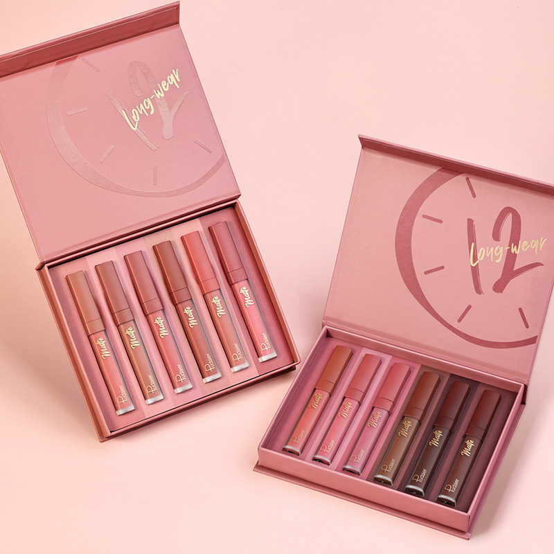 12 Color Matte Lip Glaze Non Staining Cup Mist Face Lip Mud Lip Honey Foreign Trade Makeup Set Lipstick