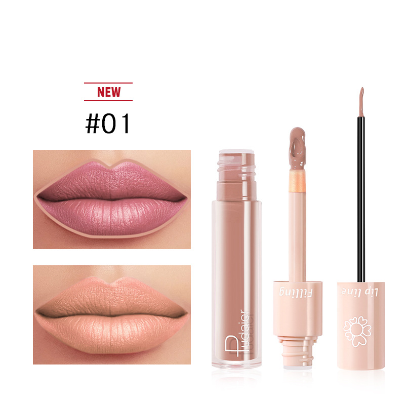 Double head lipstick lip color liquid lipstick lip line matte lip glaze