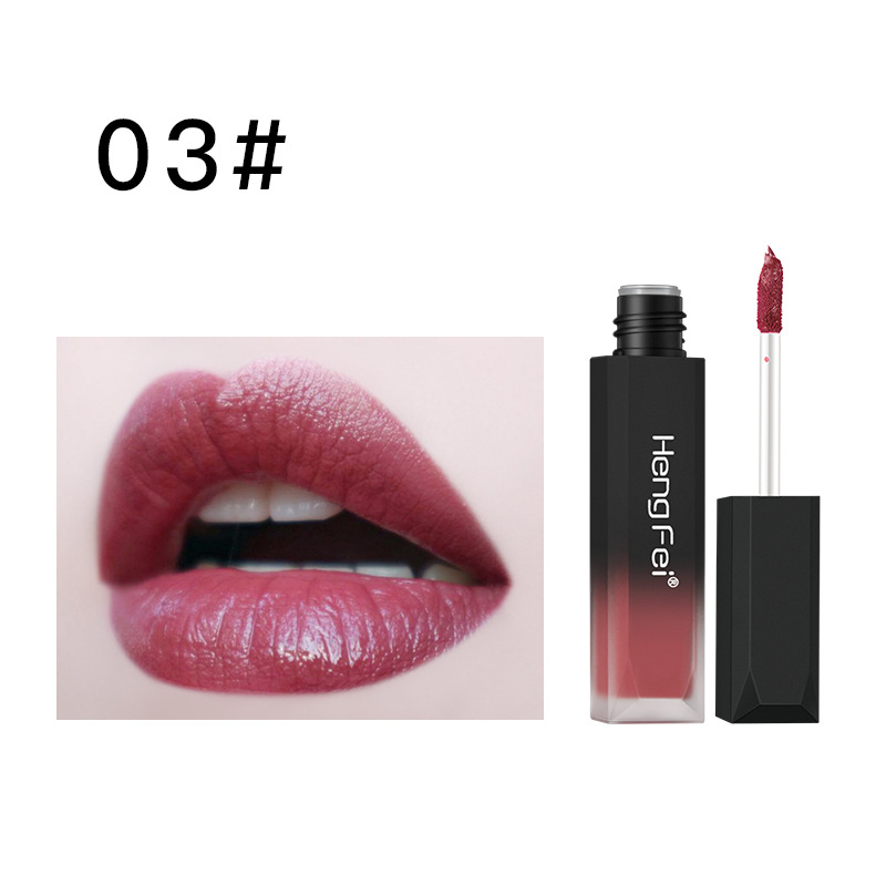 Velvet matte matte matte 6 color liquid lipstick waterproof and non stick cup lip glaze moisturizing lip gloss