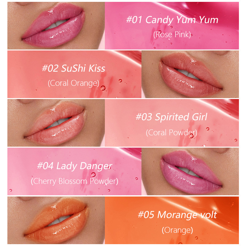 Pudaier European and American 5-color Moisturizing Lip Gloss Lip Honey Non Staying Cup Pearl Mouth Red Lip Glaze