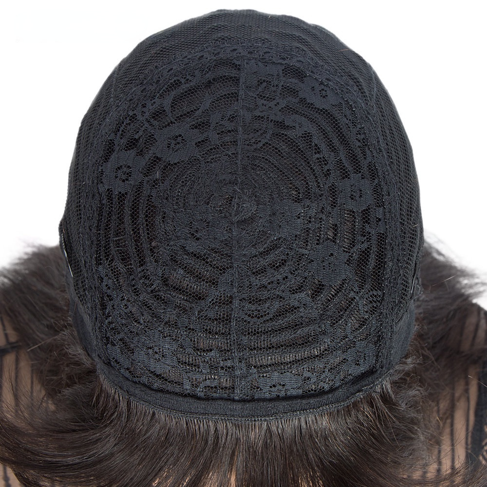 European and American natural color real hair hair bangs head cover cross-border hot sale human hair wigs