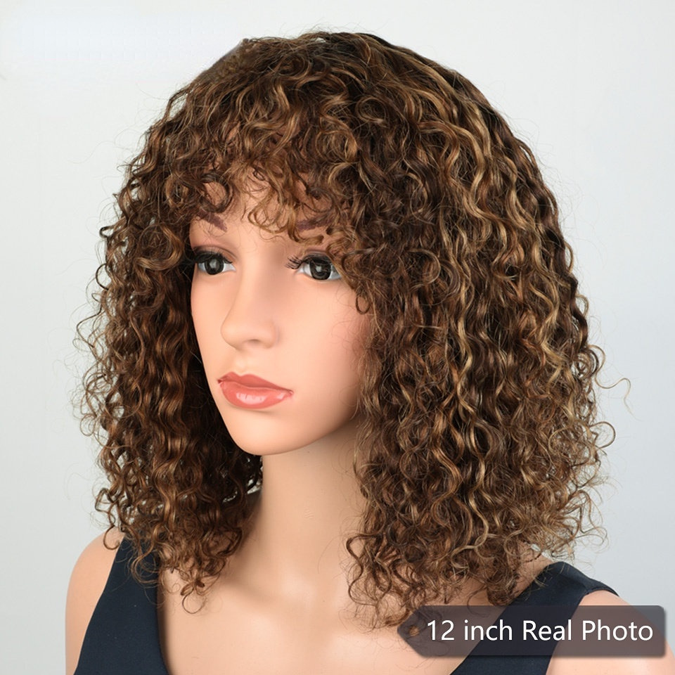 European and American wigs Africa cross-border direct supply africa small curly hair real hair head cover wholesale human hair wig women