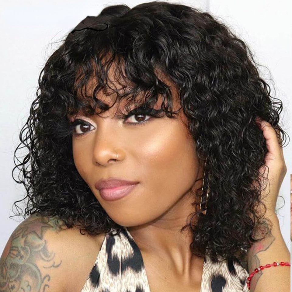 European and American wigs Africa cross-border direct supply africa small curly hair real hair head cover wholesale human hair wig women