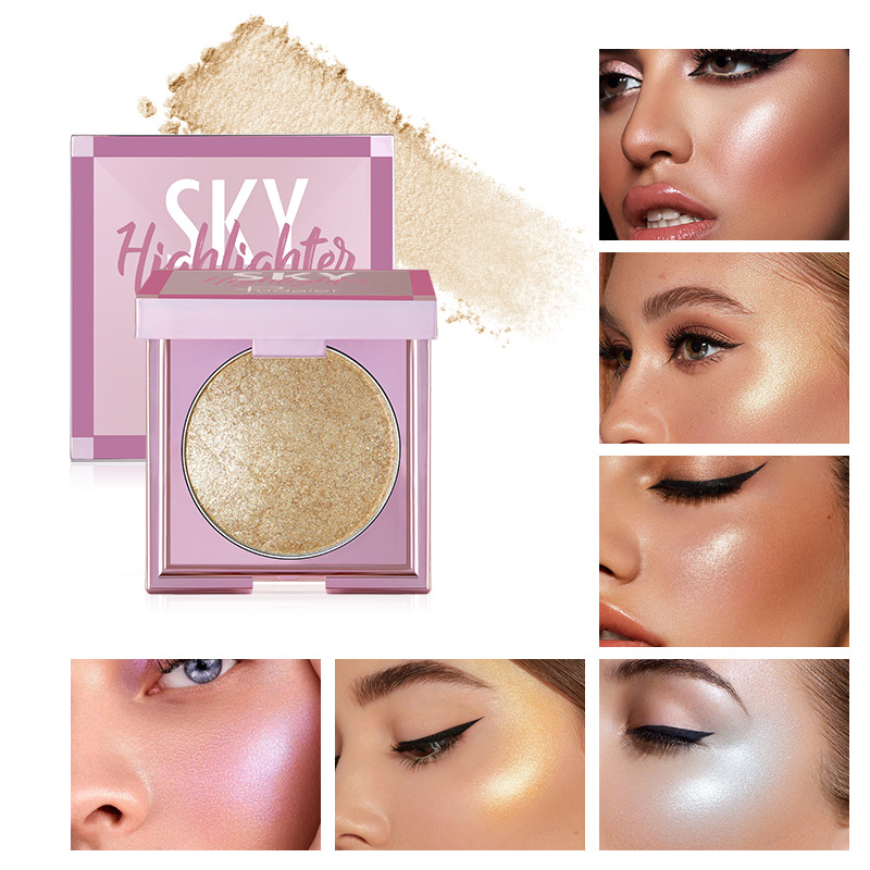 Pudaier makeup highlight powder, pearl glitter powder highlight cream, matte powder