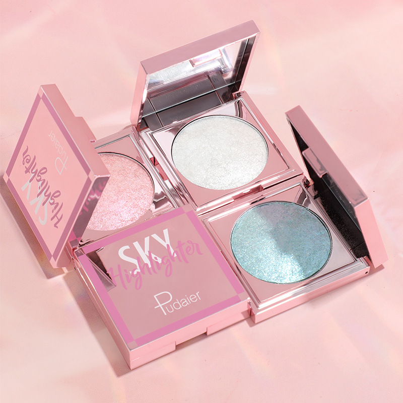Pudaier makeup highlight powder, pearl glitter powder highlight cream, matte powder