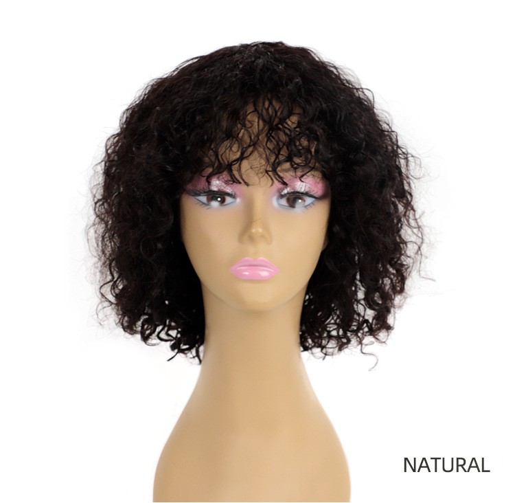 Real Hair Wigs Fluffy Exploding Head Mid-length Curly Full Head Cover Rebecca Explosive Hair