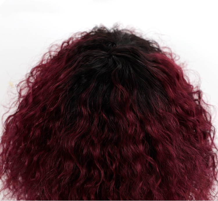 Real Hair Wigs Fluffy Exploding Head Mid-length Curly Full Head Cover Rebecca Explosive Hair