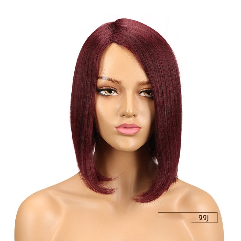 Color real hair straight hair head cover female Rebecca foreign trade European and American cross-border human hair