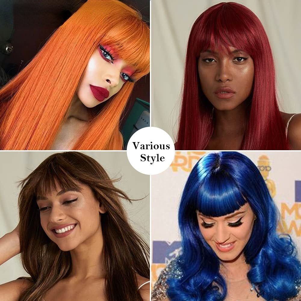 European, American, African, long straight hair, temperament, all real people, hair, bangs, head covering, human hair wigs