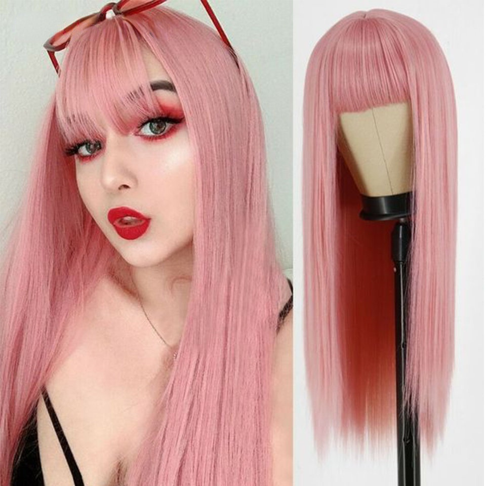 European, American, African, long straight hair, temperament, all real people, hair, bangs, head covering, human hair wigs