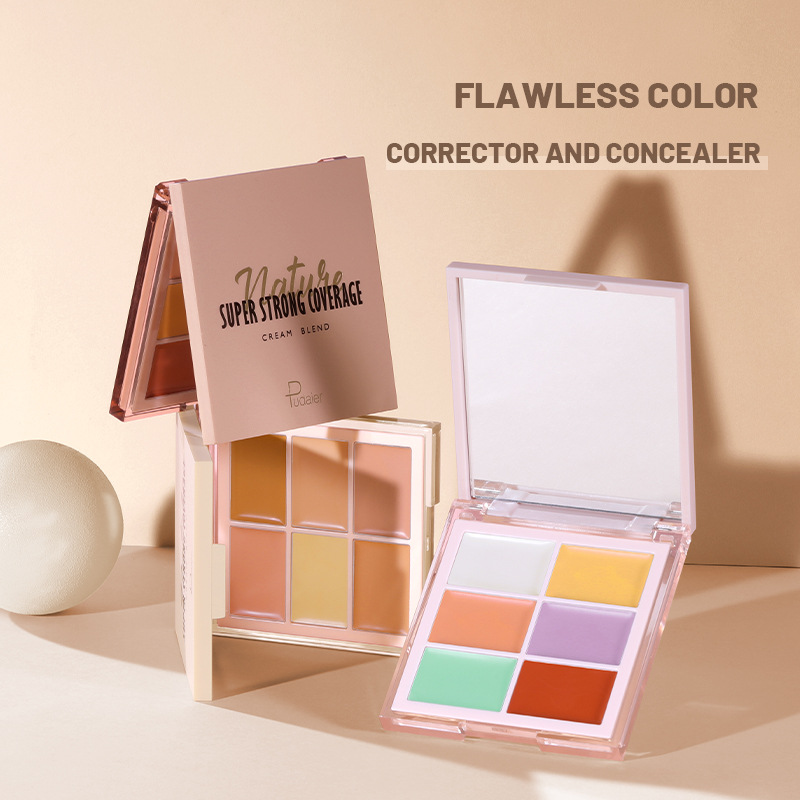 Beauty Pudaier Six Color concealer Natural Non jamming Powder Facial Repair Shadow Cream Brightening Highlight concealer