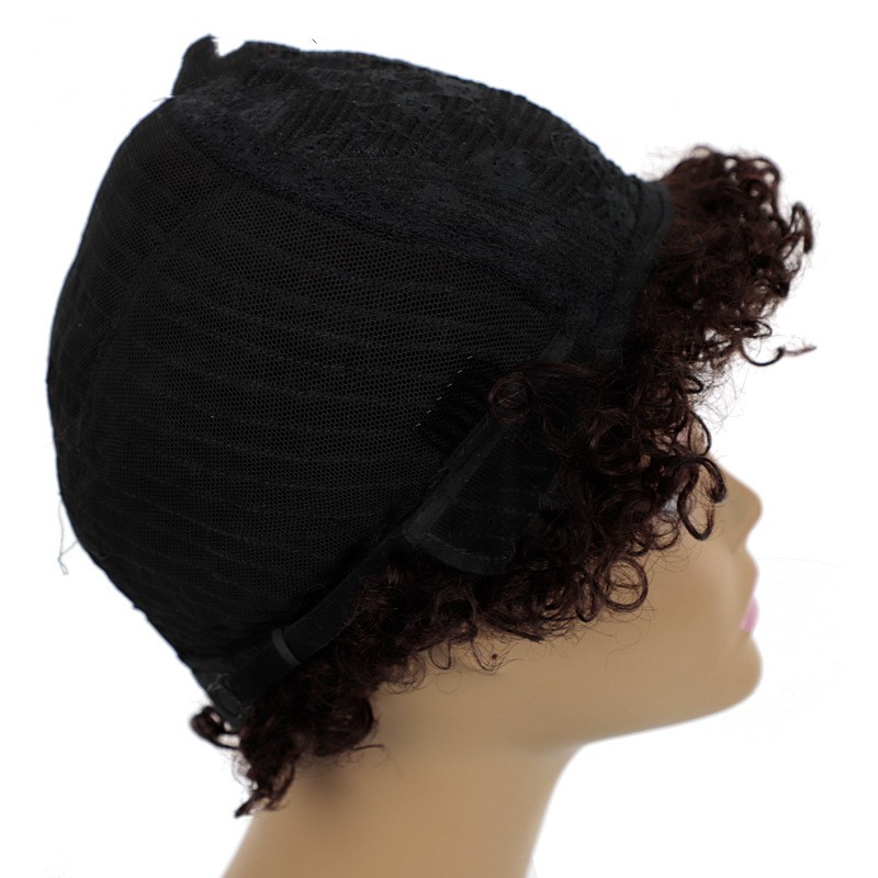 Exploding head real hair hot push short mechanism curly hair set for women