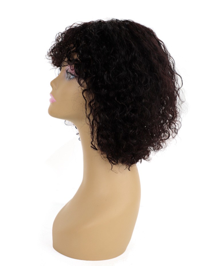 Real Hair Wigs Fluffy Exploding Head Mid-length Curly Full Head Cover Rebecca Explosive Hair