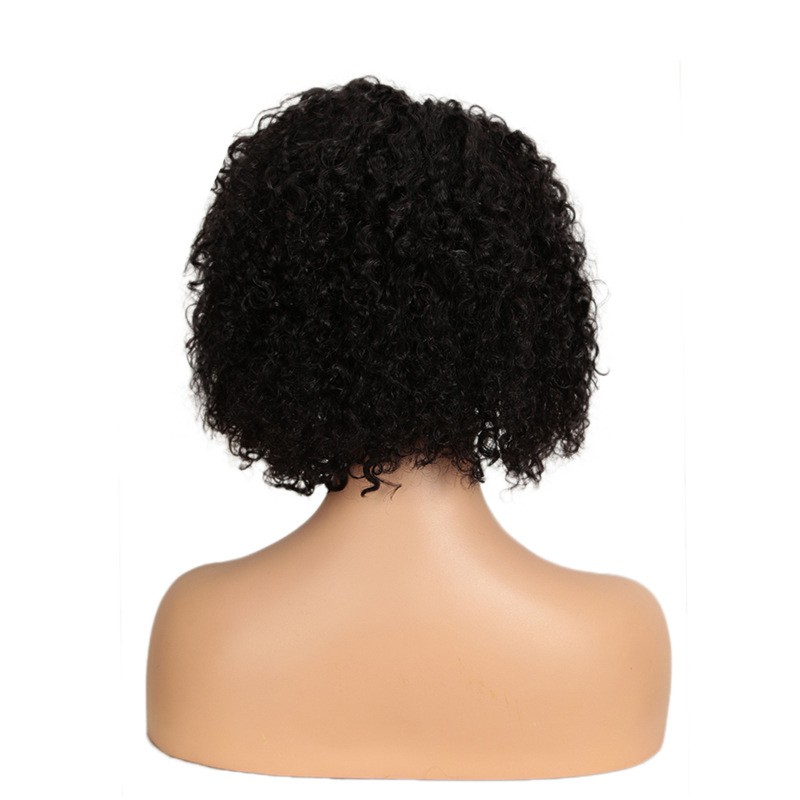 European and American wigs, real hair, fluffy small curls, short curly hair, head coverings, women