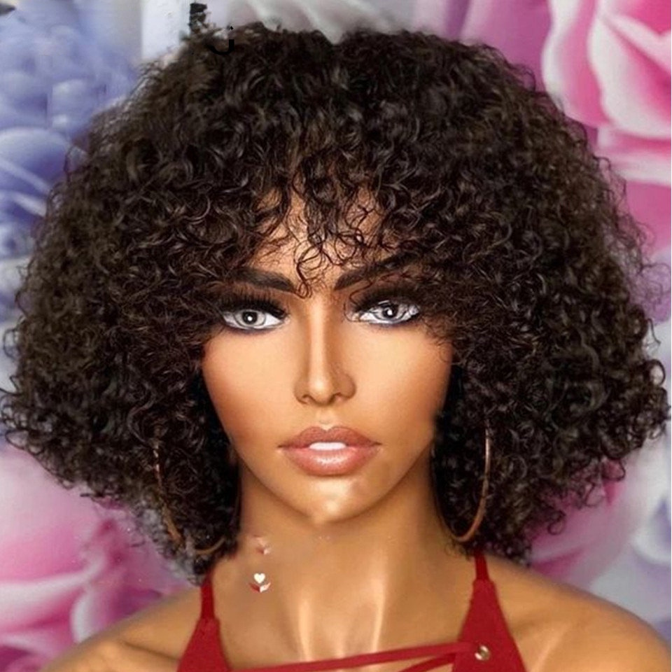 Ladies wigs african small curls long curls exploding head rebecca real hair wigs wigs head covering
