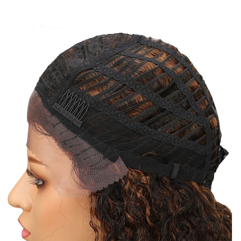 Exploding head front lace small curly hair real head hood Rebecca popular human hair