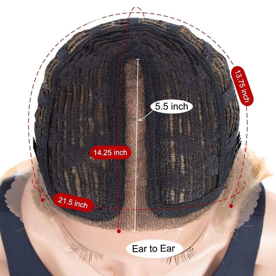 Shoulder-length short straight hair European and American wigs full real human hair hood Hman hair wigs