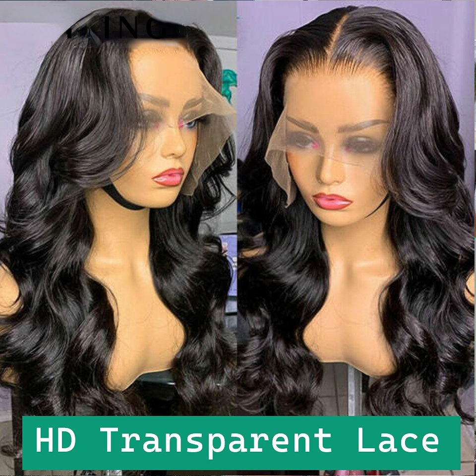 European and American wig head covering, middle part, long curly hair, black big wavy wig, Female real hair, natural wig