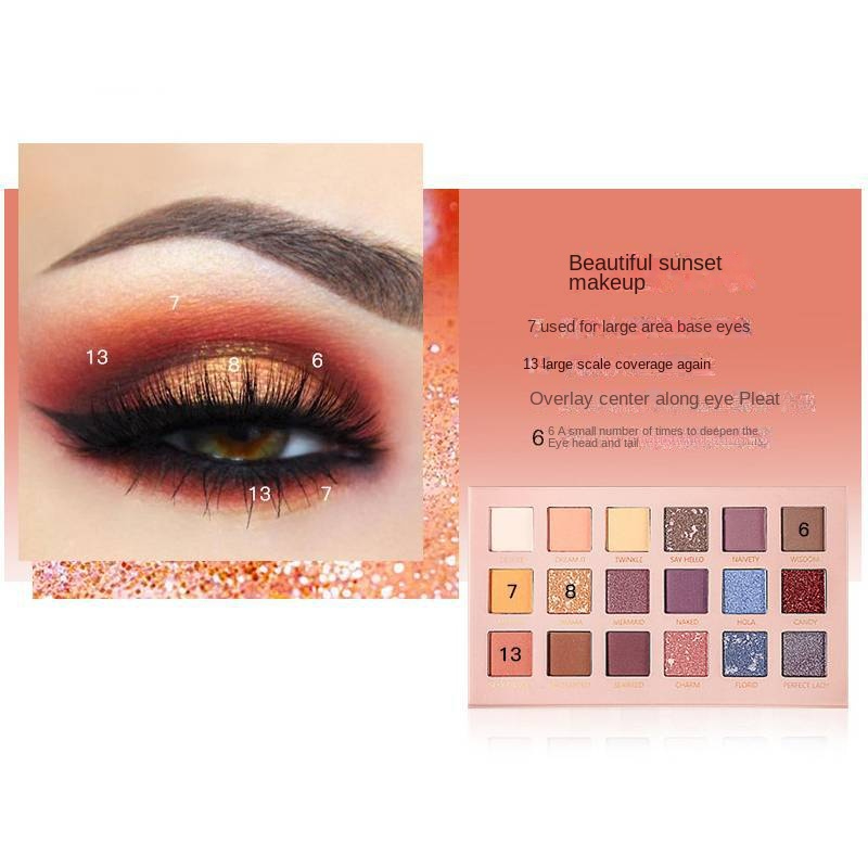 Pudaier fish scale 18 color eye shadow plate European American style matte pearlescent shimmer earth color eye shadow plate