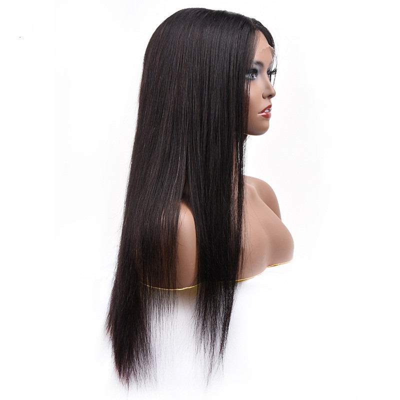 Long straight hair front lace black middle parting European and American ladies hair hood