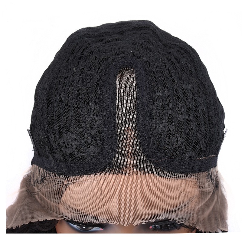 Long straight hair front lace black middle parting European and American ladies hair hood