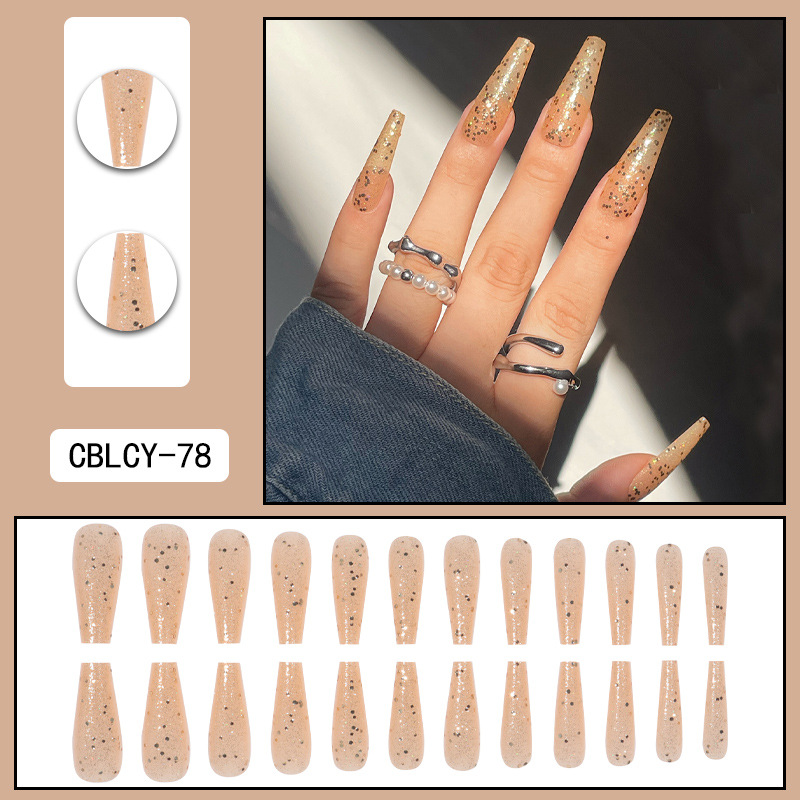 O2 Long European and American Wearing Nail Removable False Nail Patch Sharp Nail Beauty Patch