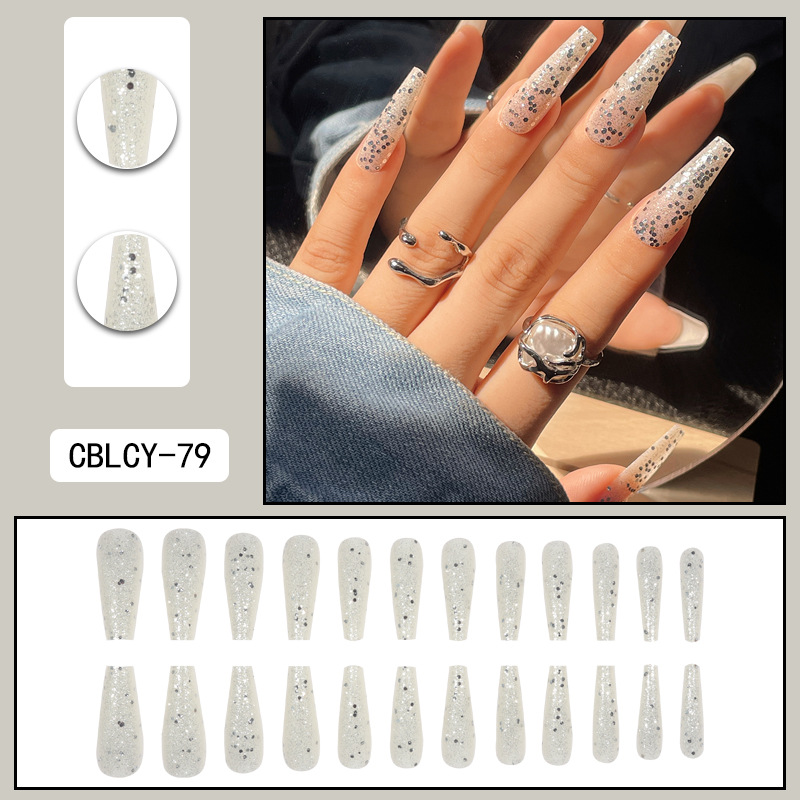 O2 Long European and American Wearing Nail Removable False Nail Patch Sharp Nail Beauty Patch