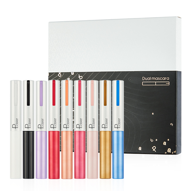 Pudaier4D color eye black, long, curly, thick, waterproof, and non smudging, 9 eye black