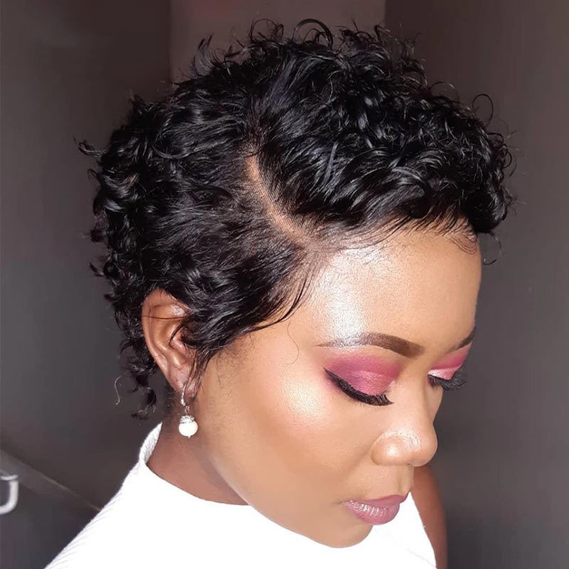 Wigs Europe and America Front Lace Short Curly Hair Real Hair Headgear Female Rebecca Spot Cross Border Human Hair