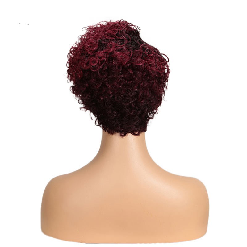 Wigs Europe and America Front Lace Short Curly Hair Real Hair Headgear Female Rebecca Spot Cross Border Human Hair