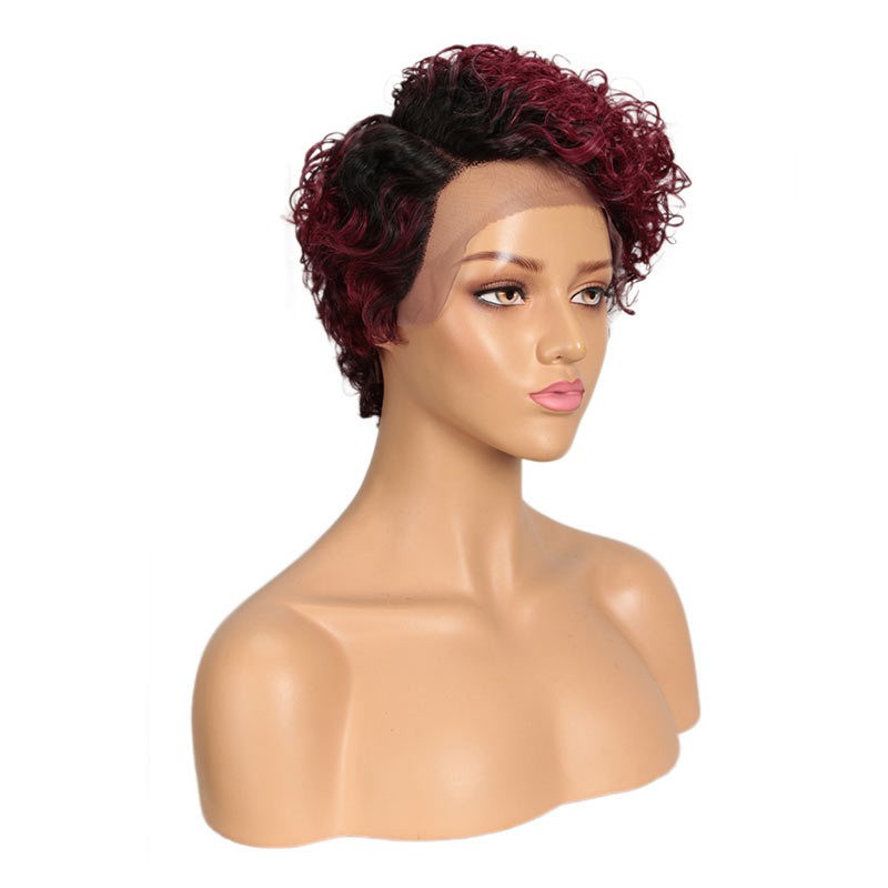 Wigs Europe and America Front Lace Short Curly Hair Real Hair Headgear Female Rebecca Spot Cross Border Human Hair