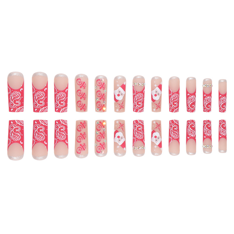 French Snowflake Nail Patch Handmade Diamond Wearing Armor Finished Nail Panel