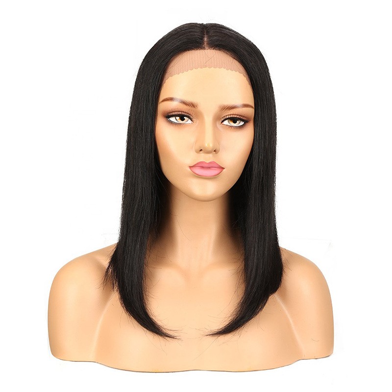 European and American real people long straight hair women lace hand-woven head cover multi-color HUMANHAIR