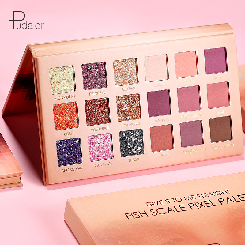 Makeup Pudaier 18 color eye shadow dish ins glitter powder pearl light is not dizzy and easy to color eye shadow