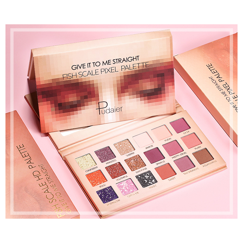 Makeup Pudaier 18 color eye shadow dish ins glitter powder pearl light is not dizzy and easy to color eye shadow