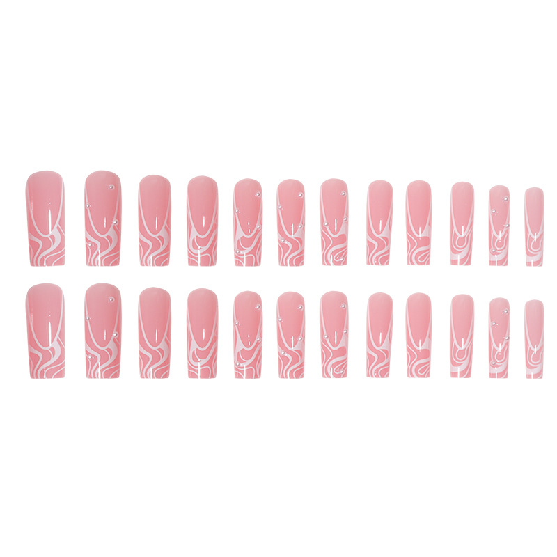 Long wearing nail line pearl minimalist French style water pipe nail sticker