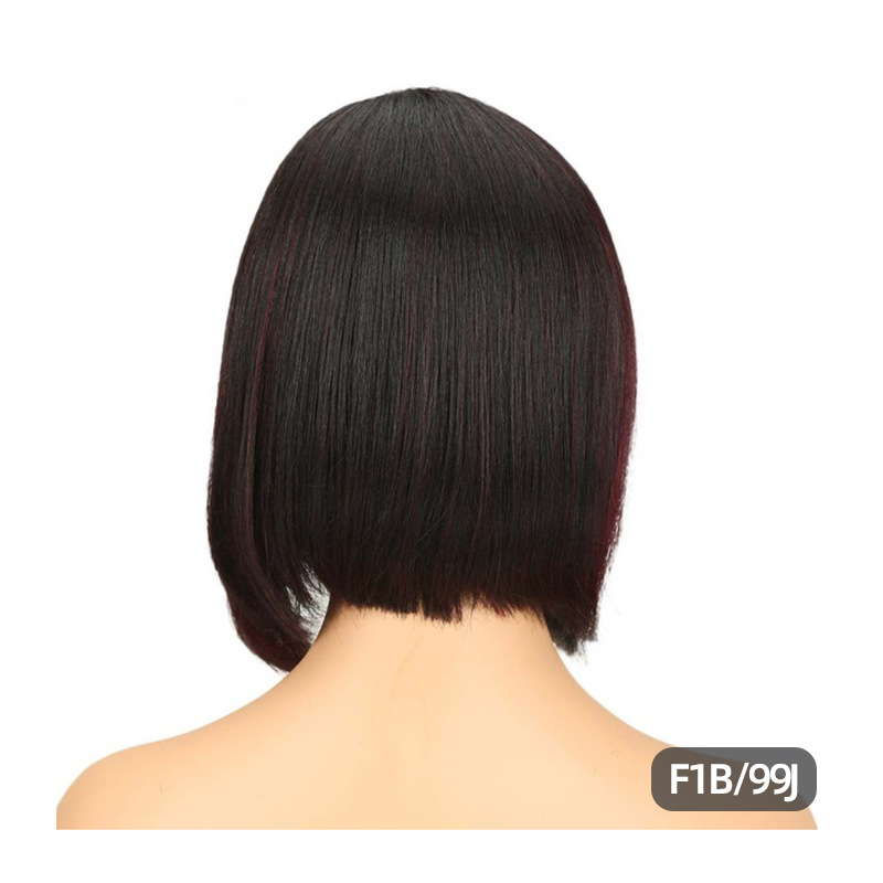 European and American partial real hair wigs straight hair full head cover recommended cross-border multi-color human hair