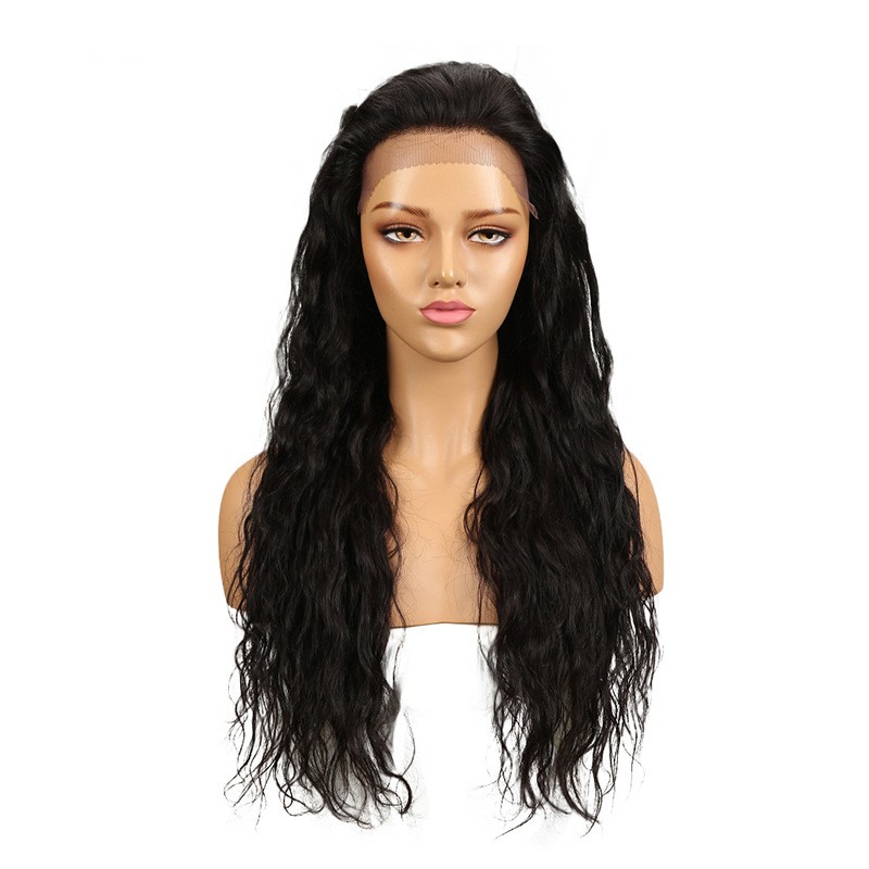 indian hair long curly hair head cover women's 13x4 lace new rebecca wig