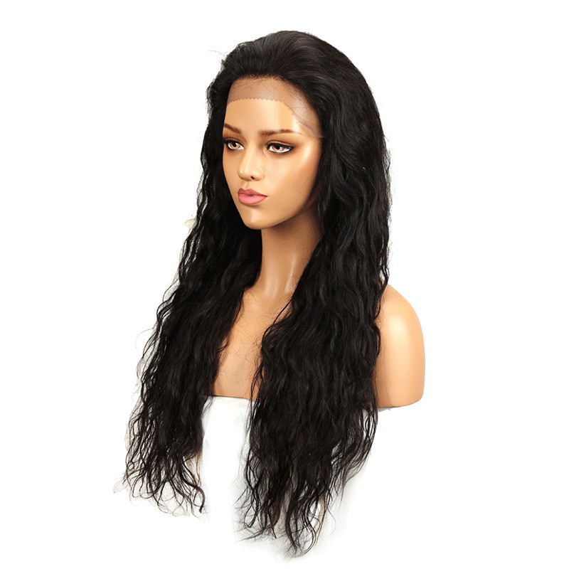 indian hair long curly hair head cover women's 13x4 lace new rebecca wig