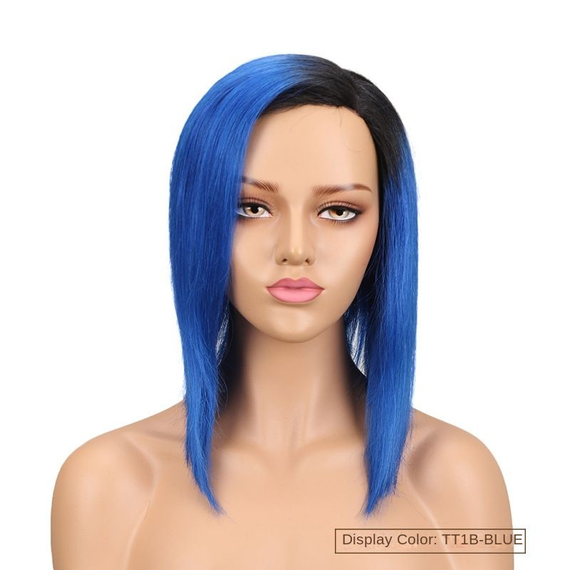 Wigs European and American color real hair lace long straight hair  new human hair various colors